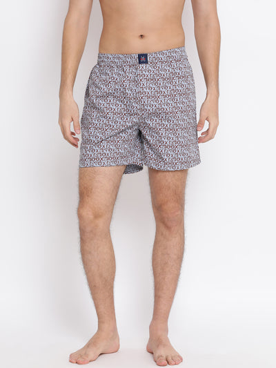 Grey Printed Boxer - Men Boxers