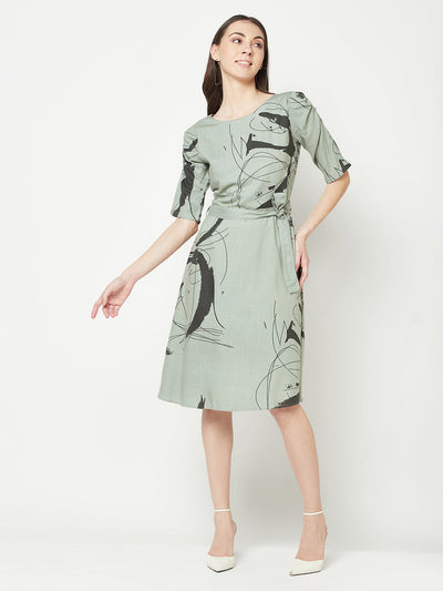  Olive Tie Belt Dress