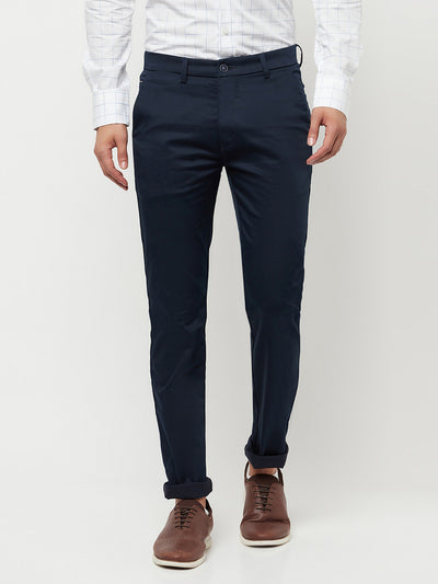 Navy Blue Trousers - Men Trousers