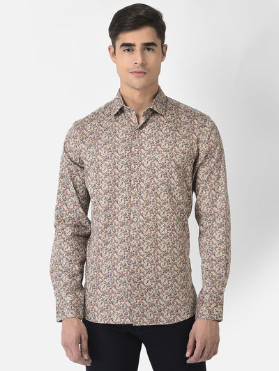  Beige Shirt in Floral Print