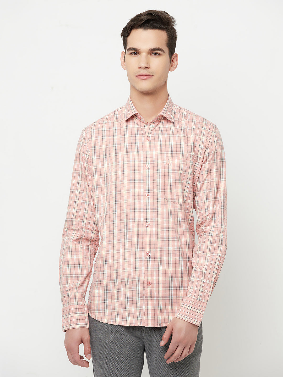 Pink Checked Shirt - Men Shirts