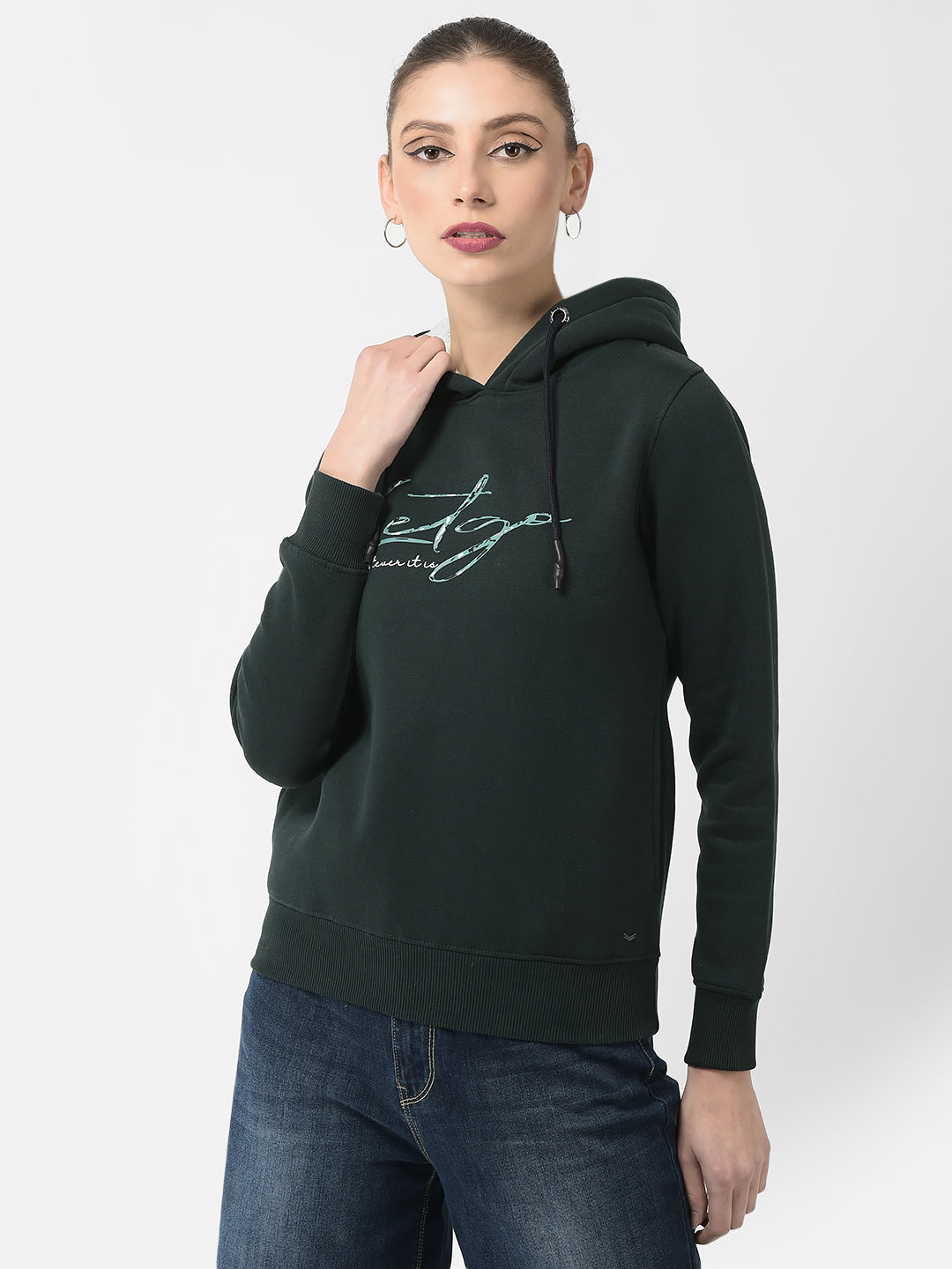  Emerald Green Typographic Sweatshirt
