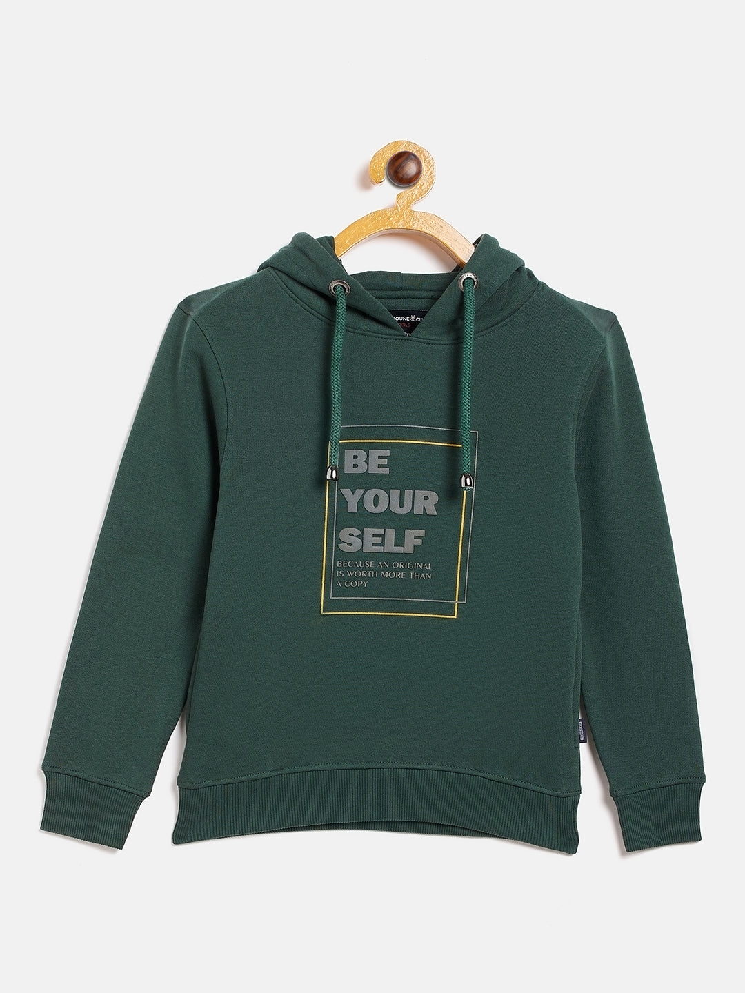 Green Printed Hooded Sweatshirt - Girls Sweatshirts