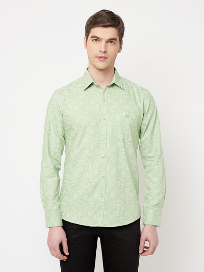 Green Printed Casual Shirt - Men Shirts