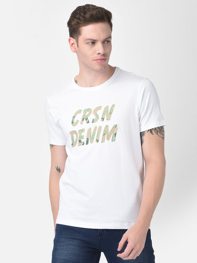 White Typographic Shirt-Men T-Shirts-Crimsoune Club