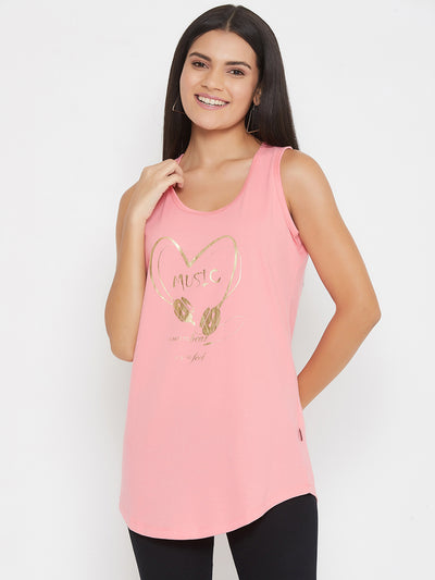 Pink Printed Tank Top - Women Tank Top