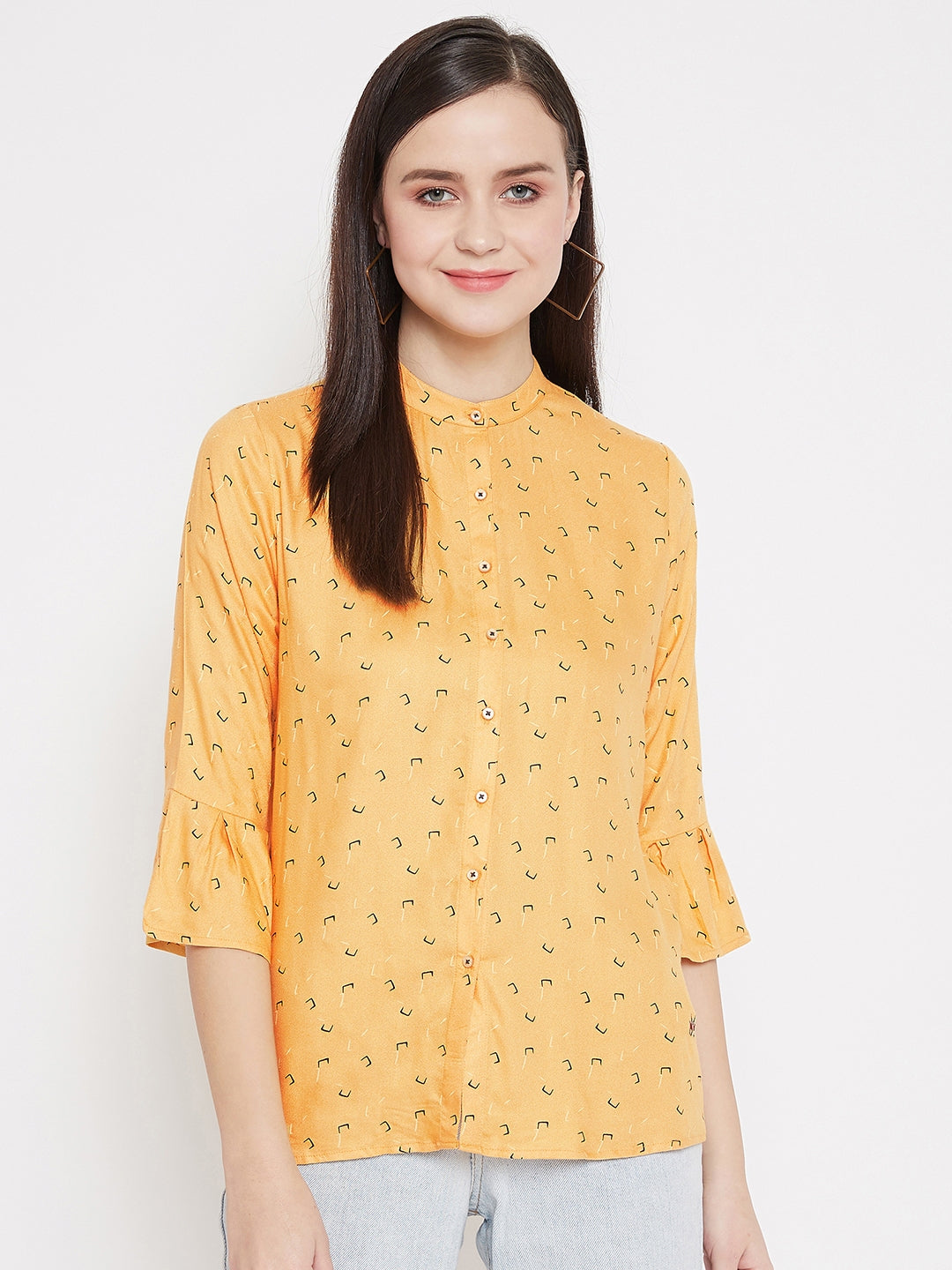 Bell Sleeves Printed Shirt - Women Shirts