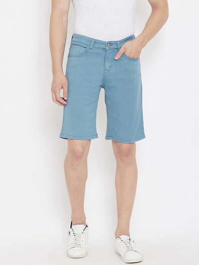 Blue Slim Fit Shorts - Men Shorts