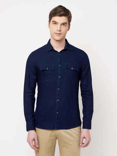 Navy Blue Casual Shirt - Men Shirts