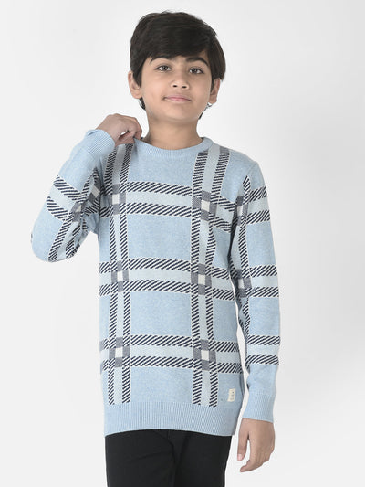  Sky Windowpane Checked Sweater