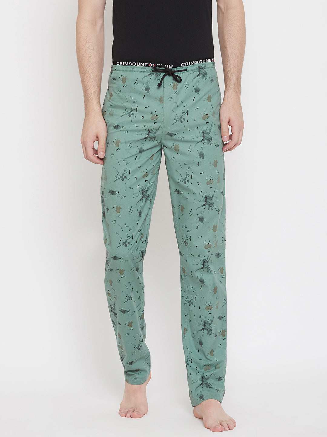 Green Printed Lounge Pants - Men Lounge Pants