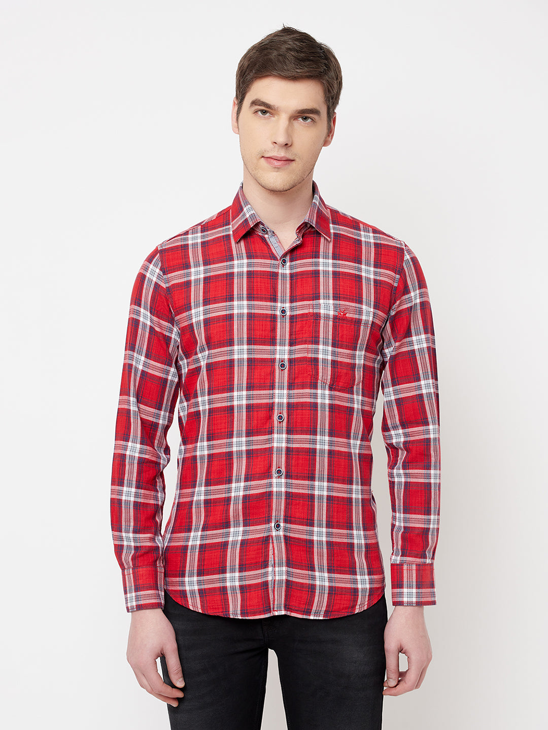 Red Checked Casual Shirt - Men Shirts