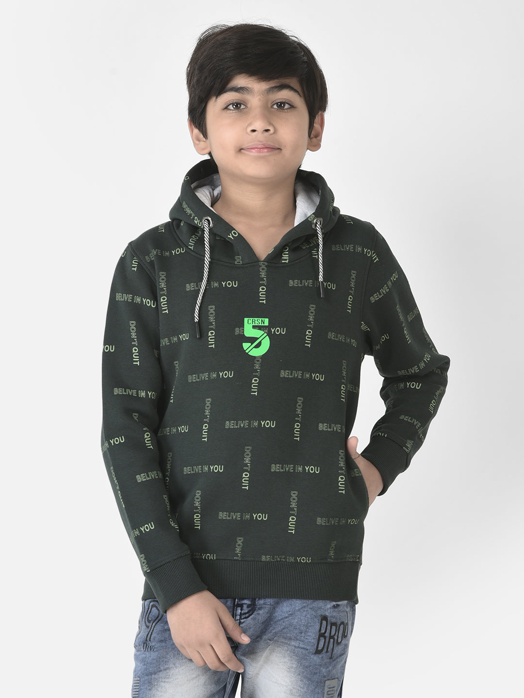  Green Bold Logo-Work Hoodie