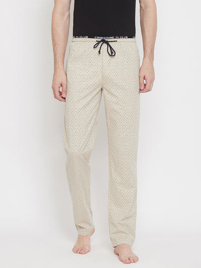 Beige Printed Lounge Pants - Men Lounge Pants