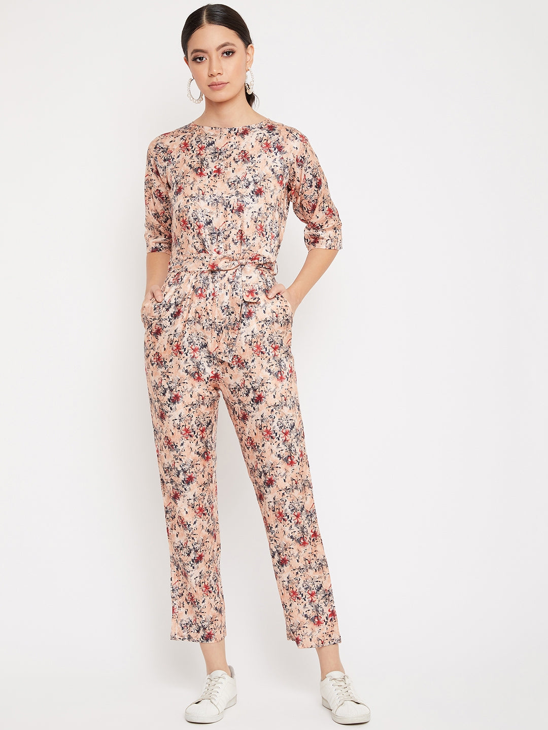 Orange Printed Jumpsuit - Women Jumpsuits