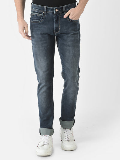  Navy Blue Light-Washed Jeans