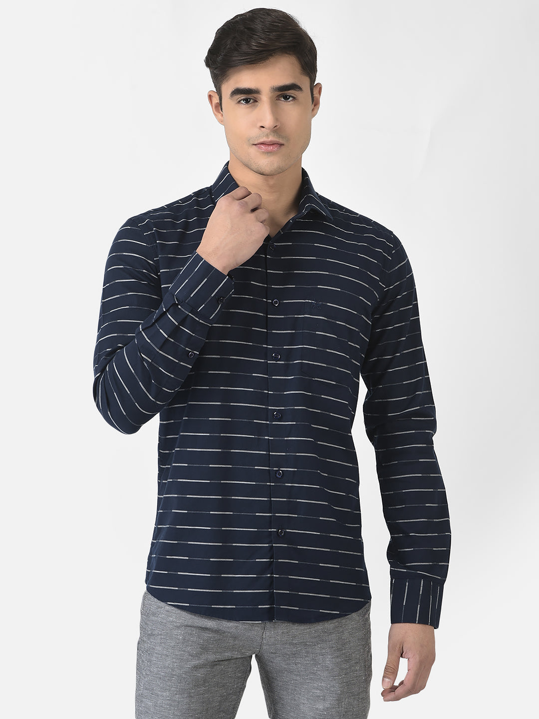  Navy Blue Shirt in Pure Cotton