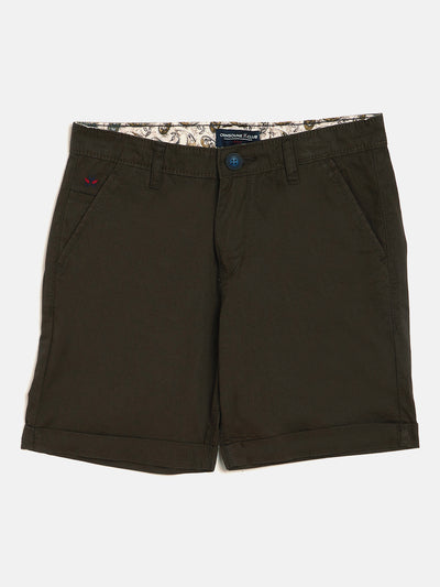 Olive Slim Fit Shorts - Boys Shorts