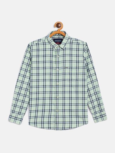 Mint Green Checked Casual Shirt - Boys Shirts