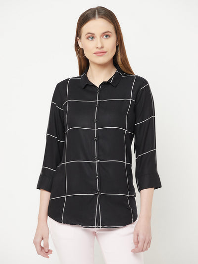 Black Checked Shirt - Women Shirts