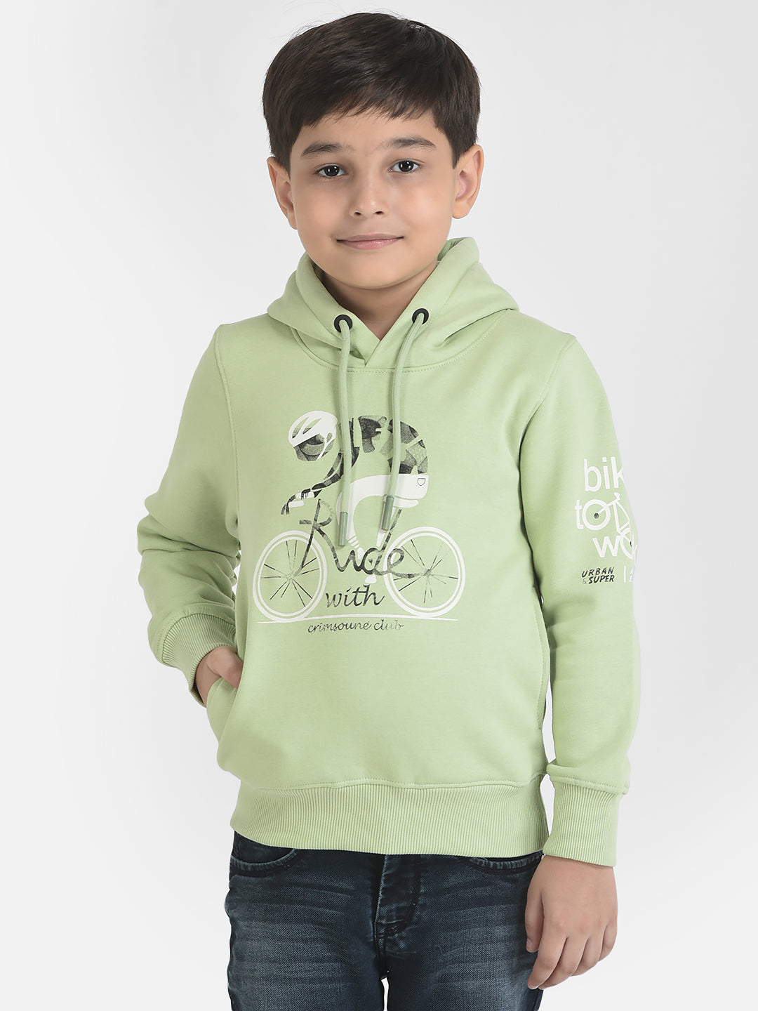 Green Graphic Sweatshirt-Boys Sweatshirts-Crimsoune Club