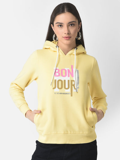  Yellow Typographic Hoodie