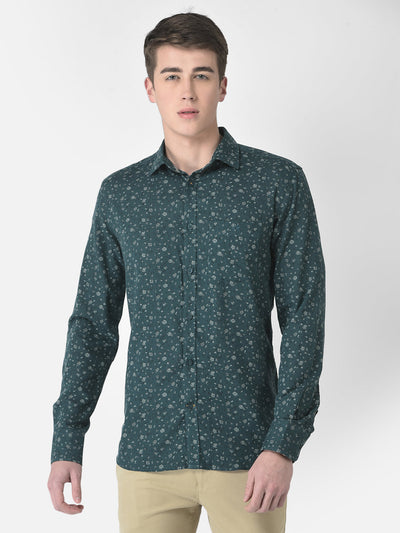  Green Floral Print Shirt 