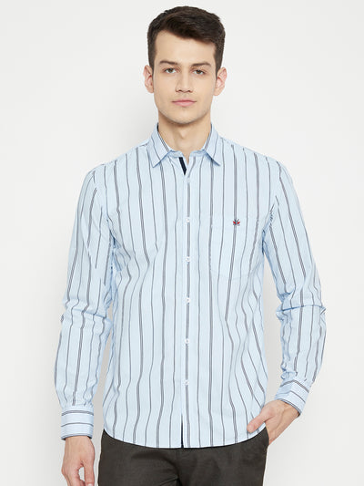 Blue Striped Slim Fit shirt - Men Shirts