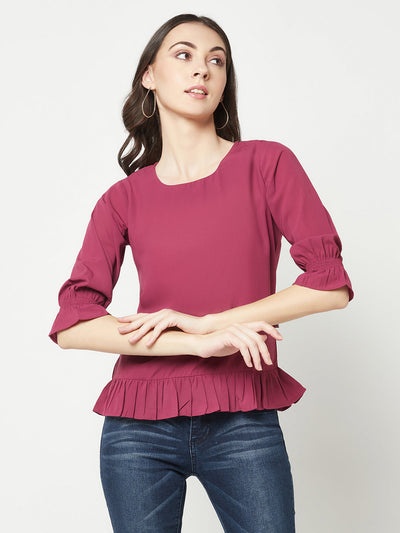  Maroon peplum Top