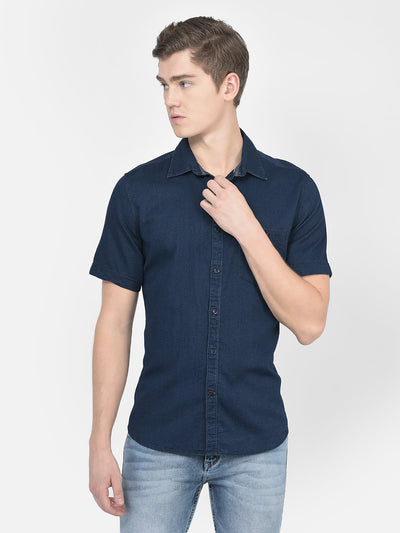  Short-Sleeved Denim Shirt