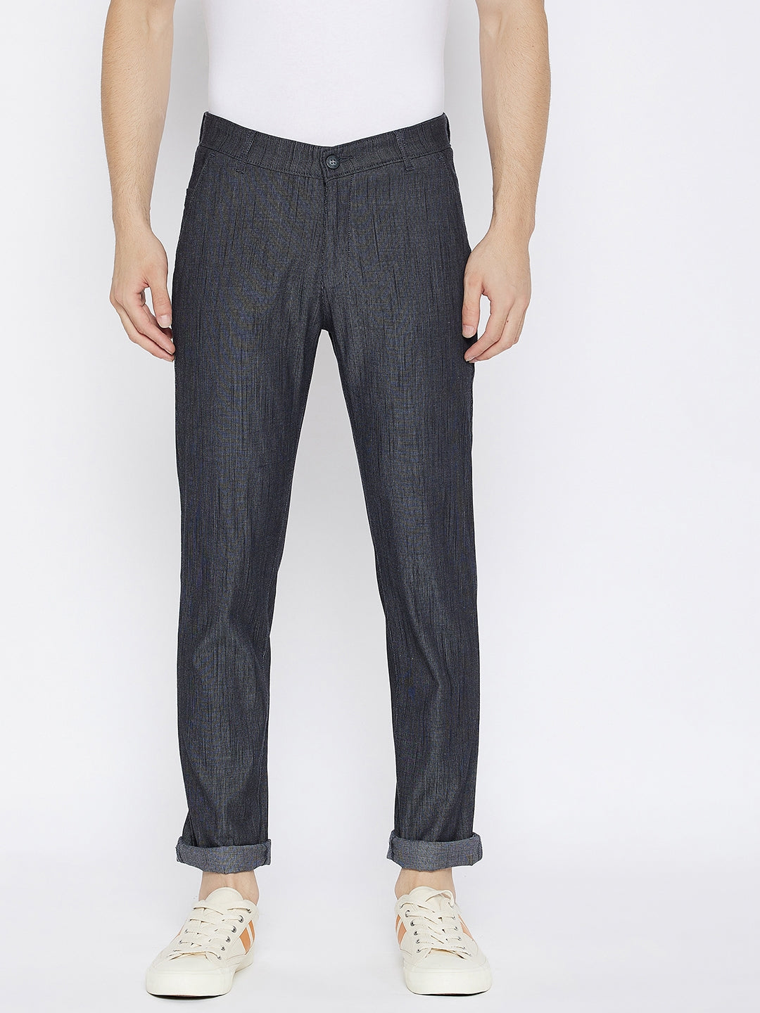 Black Slim Fit Trousers - Men Trousers