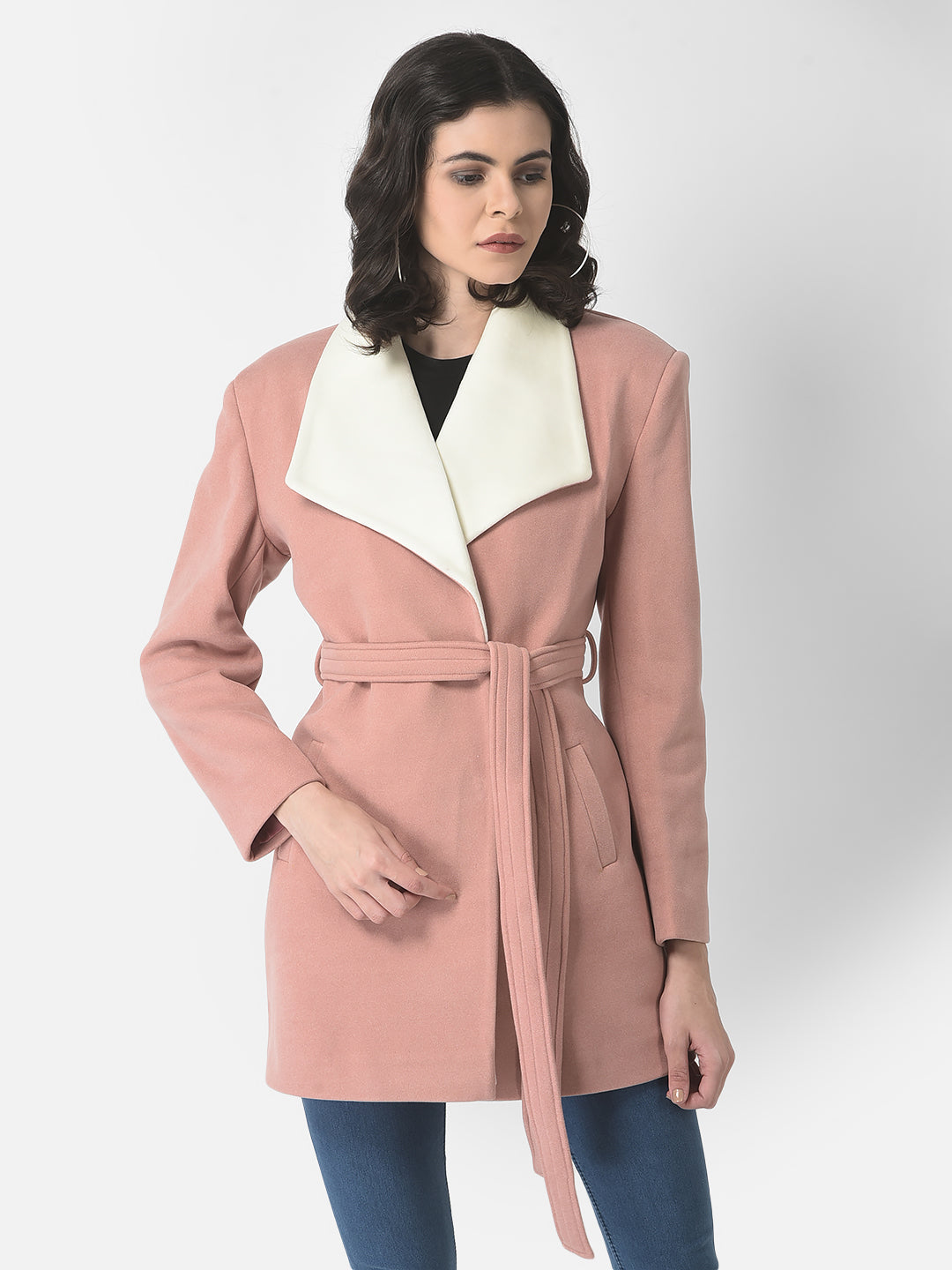  Belted Pink Overcoat