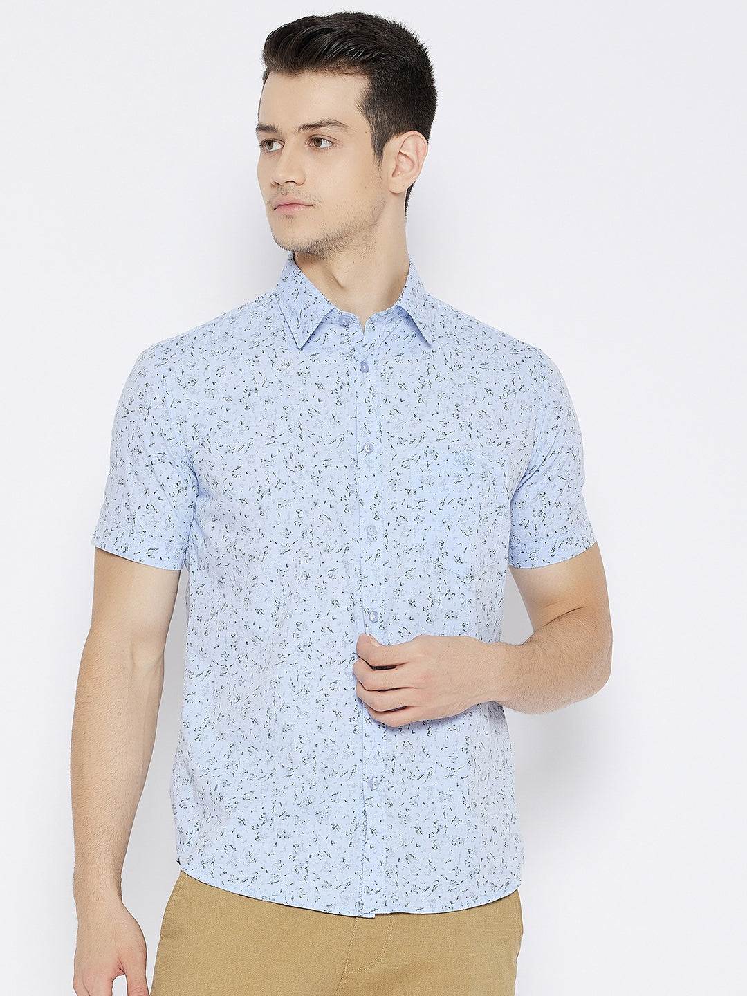 Blue Printed Slim Fit shirt - Men Shirts