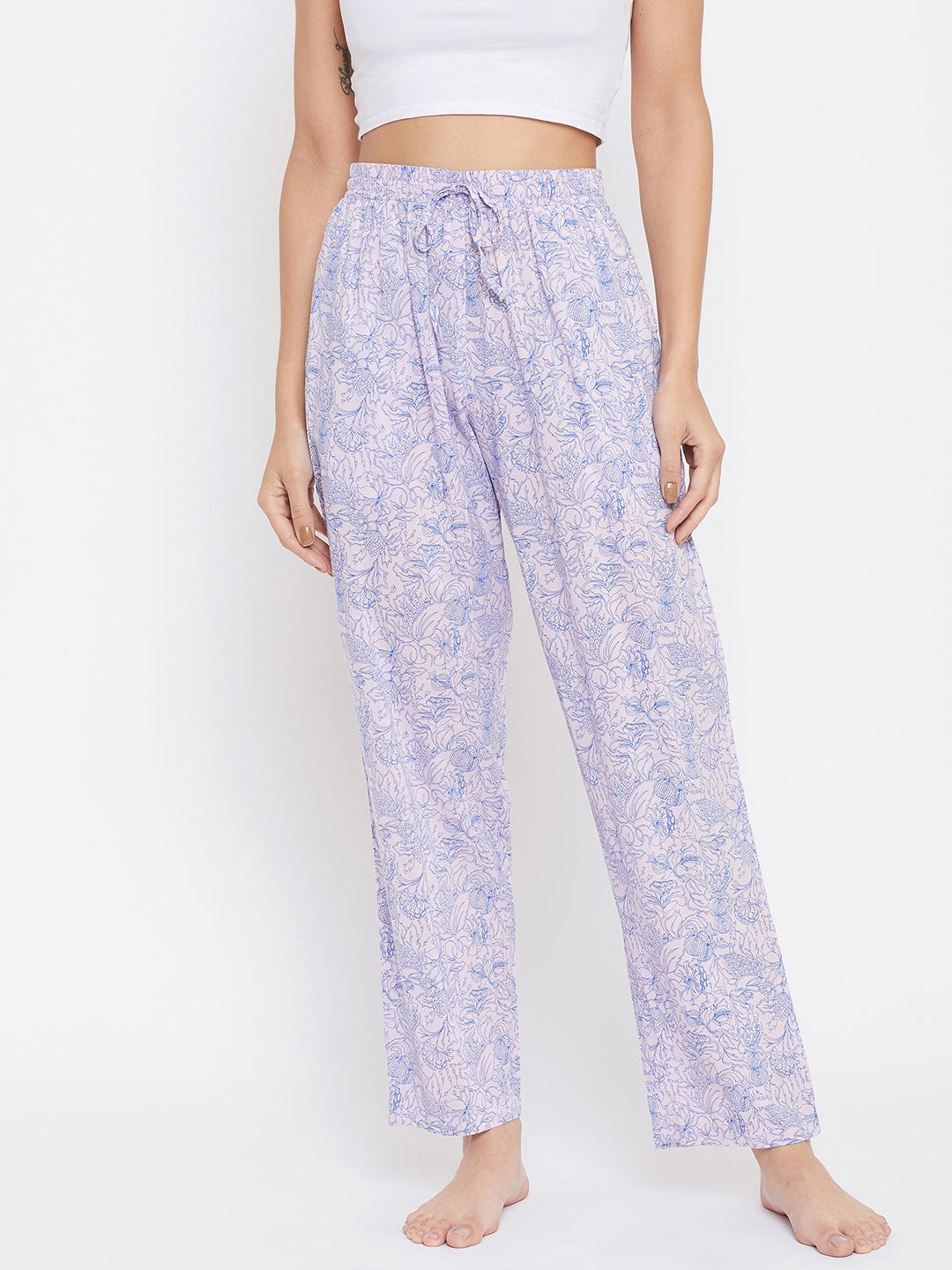 Blue Cotton Lounge Pants - Women Lounge Pants