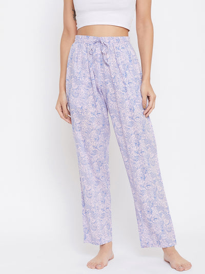 Blue Cotton Lounge Pants - Women Lounge Pants