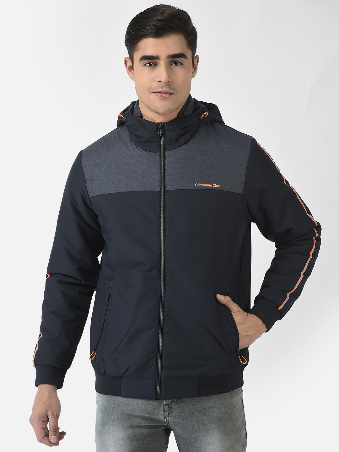  Navy Blue Jacket in Colour-Block 