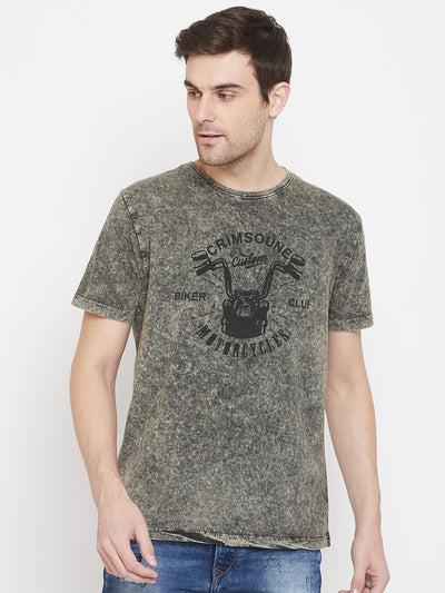 Olive Graphic Printed T-Shirt - Men T-Shirts