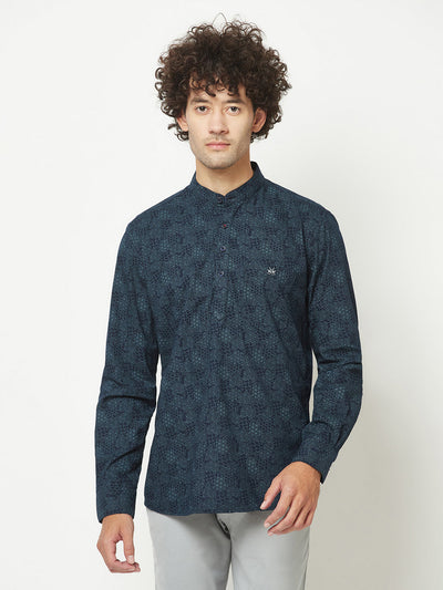  Navy Floral Kurta