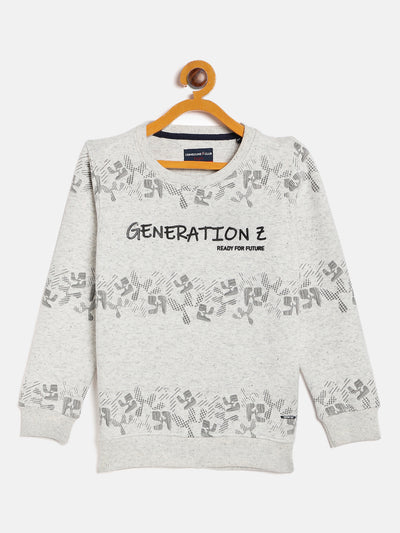 Grey Printed Round Neck Sweatshirt - Boys Sweatshirts