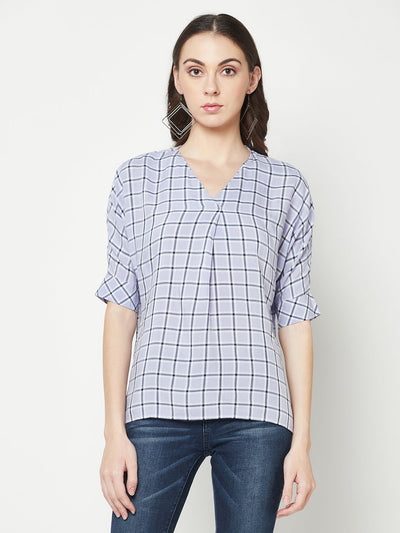  Purple Checked Top