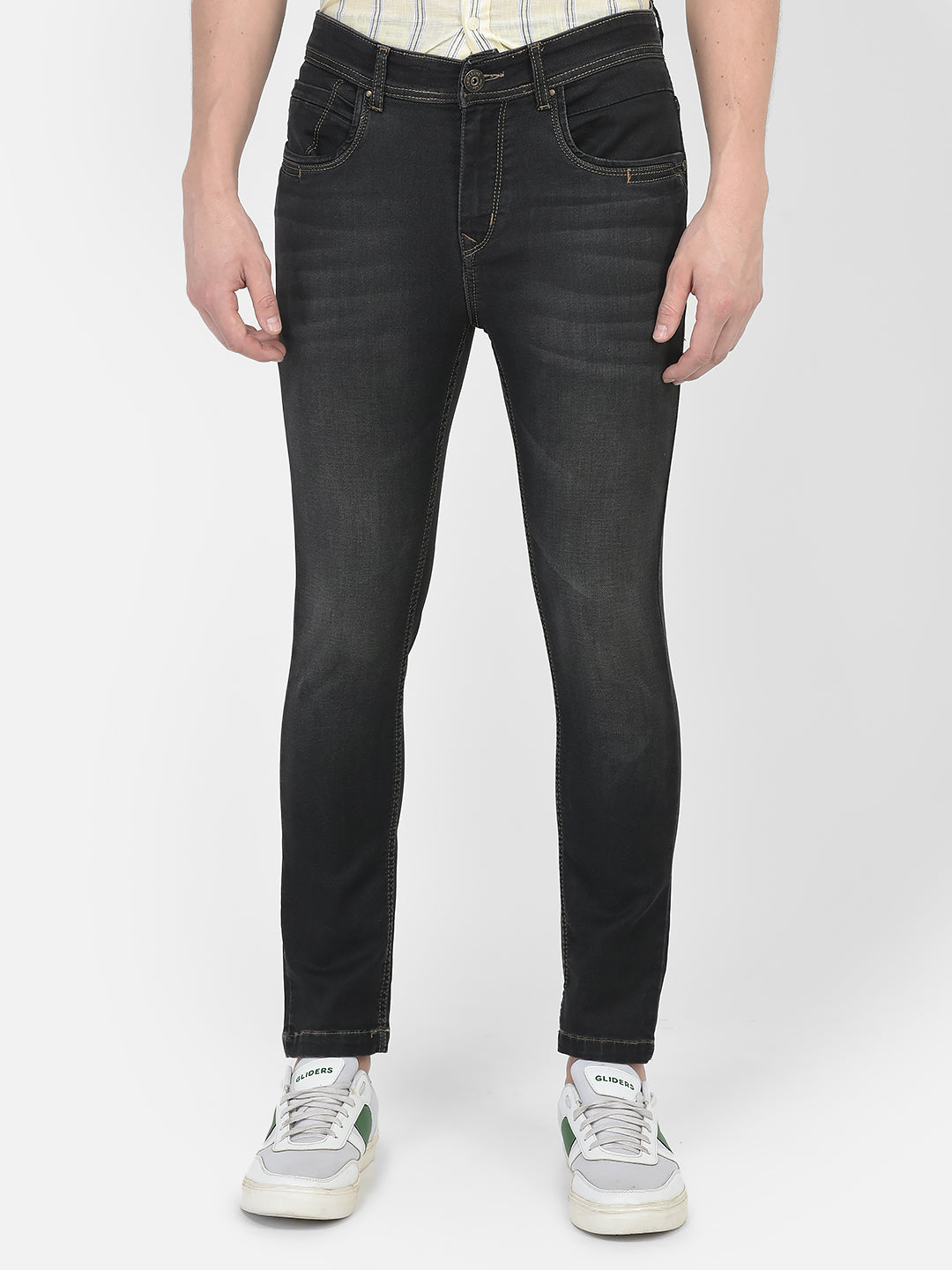  Dark Grey Light-Wash Jeans