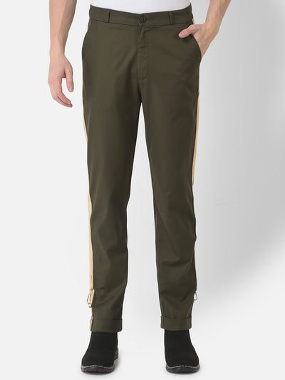 Olive Green Safari Trousers-Men Trousers-Crimsoune Club