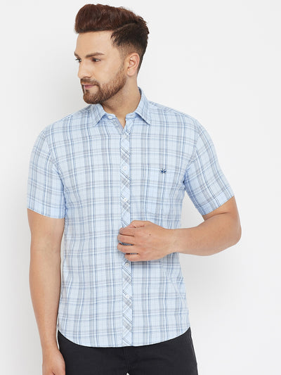 Blue Checked Shirt - Men Shirts