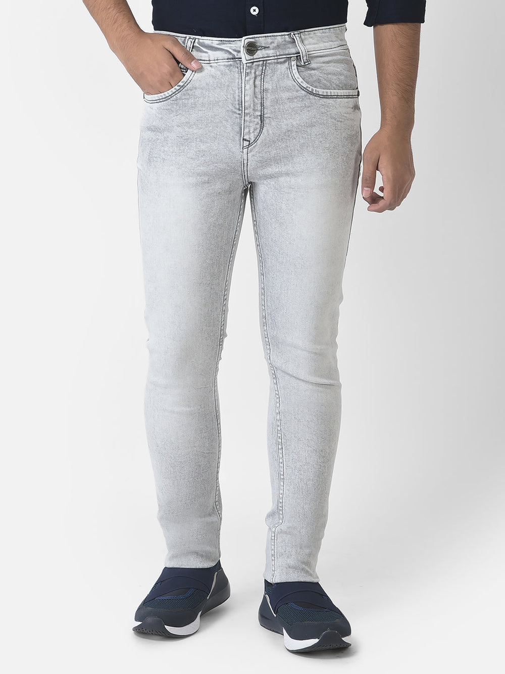  Light Melange Grey Jeans
