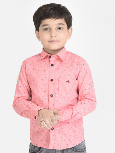  Pink Shirt in Floral Print 