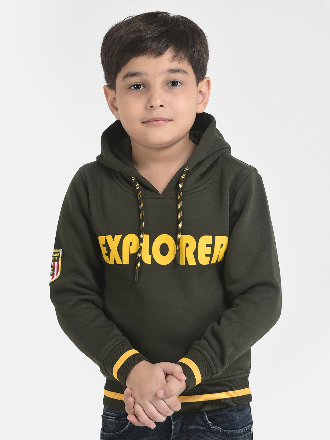 Olive Explorer Sweatshirt-Boys Sweatshirts-Crimsoune Club