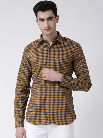 Brown Checked Shirt - Men Shirts