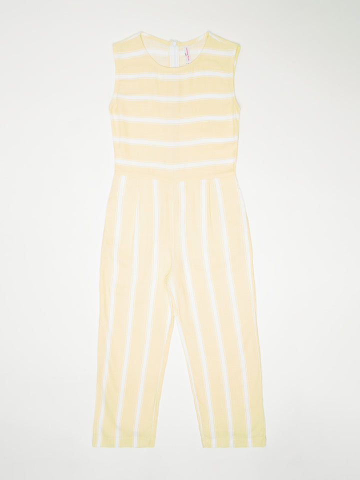 Yellow Striped Jumpsuit - Girls Jumpsuit
