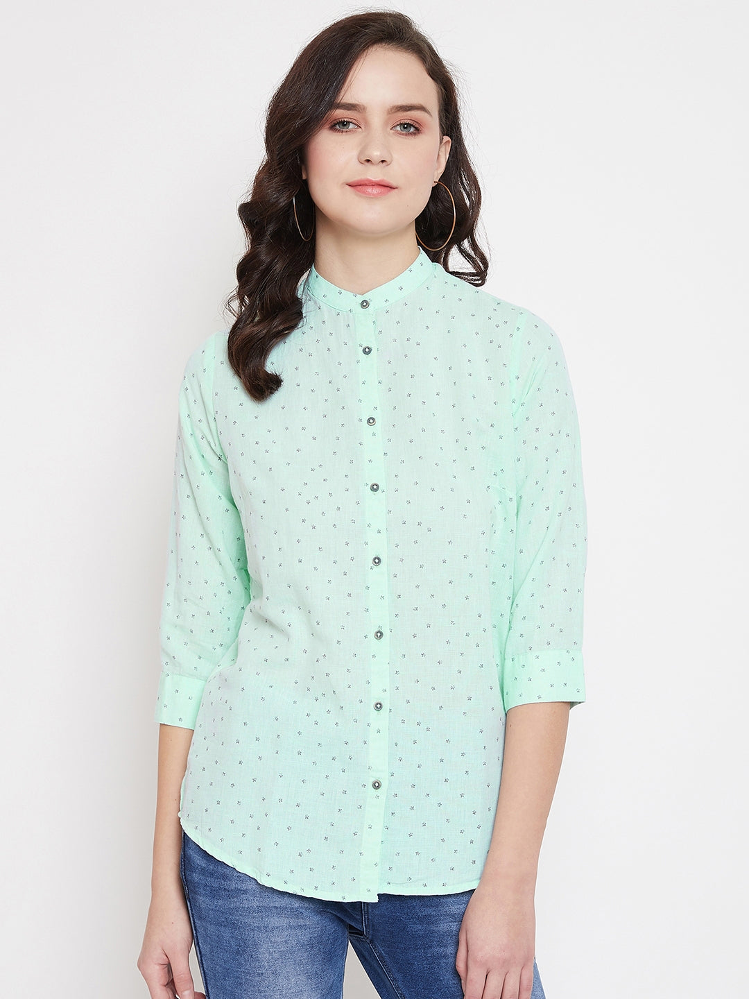 Printed Slim Fit Casual Shirt - Women Shirts