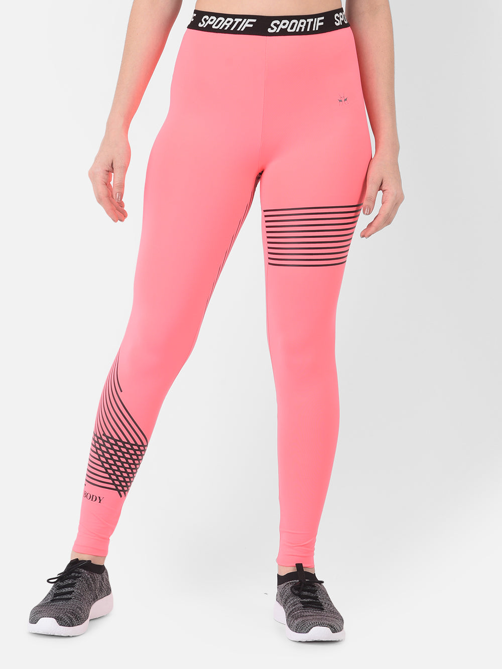 Pink Printed High Waisted Track Pants - Women Track Pants